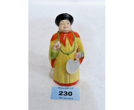 A Royal Worcester candle snuffer, Mandarin gentleman 1925