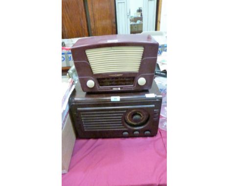 A Bakelite valve wireless and another vintage radio