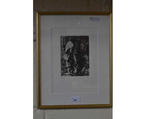 Portrait study by Tom Wood,  framed and glazed