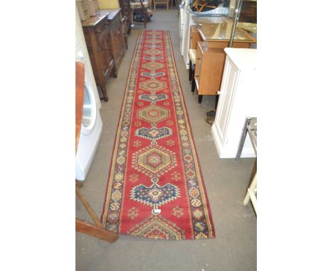 Red ground hall runner