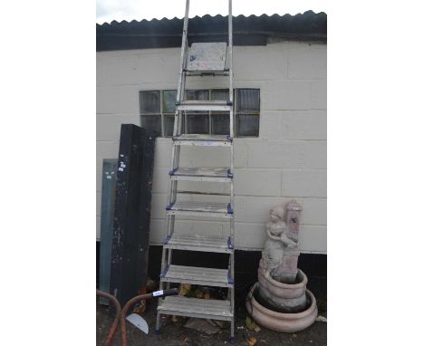 A folding aluminium step ladder