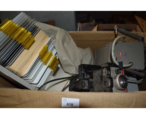 Quantity of assorted vintage AV equipment and slides