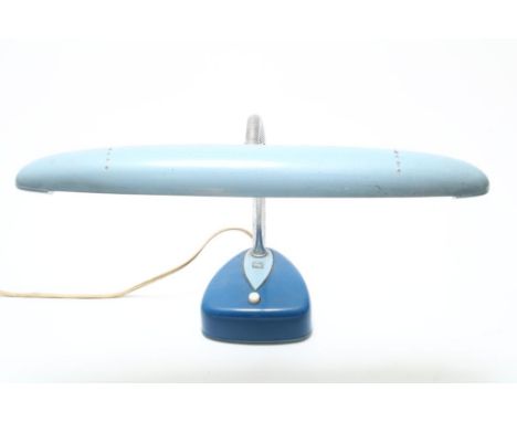 Metal design lamp, model FS 193E, design by Matsushita Electric  Japan, National Fluorescent Lamp, 70's, h. 30 cm.Metalen des