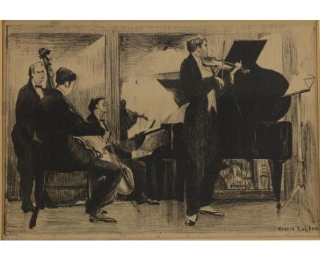 KUIJTEN HARRIE (1883-1952), sign. l.r.,  Musicians, lithograph 14/15 18 x 26 cm.KUIJTEN HARRIE (1883-1952), ges. r.o.,  Muzik