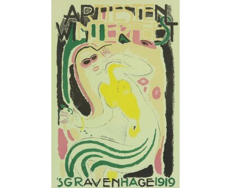 SLUIJTERS, JAN (1881-1957), sign. in plate "Artiesten Winterfeest 's Gravenhage 1919', Lithograph, possibly  later edition, 7