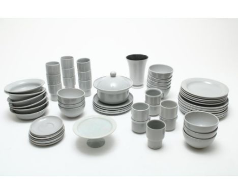 Extended vintage ceramic design service in light grey, exc.  Driehoek Huizen (div. qual.)Uitgebreid vintage keramiek design  