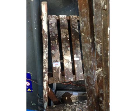 PAIR OF WOODEN STEP LADDERS & PAIR OF ALUMINIUM STEP LADDERS
