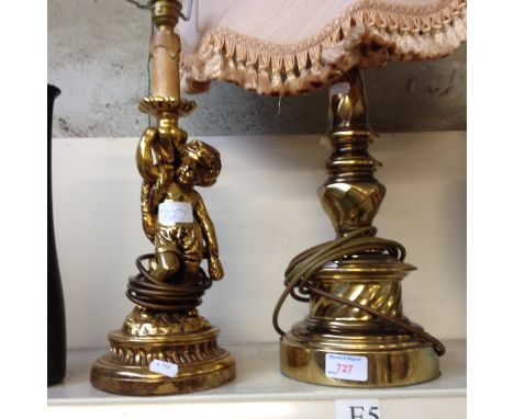 BRASS LAMP AND FIGURE LAMP         E5