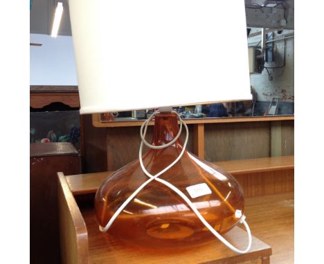 ORANGE GLASS RETRO TABLE LAMP