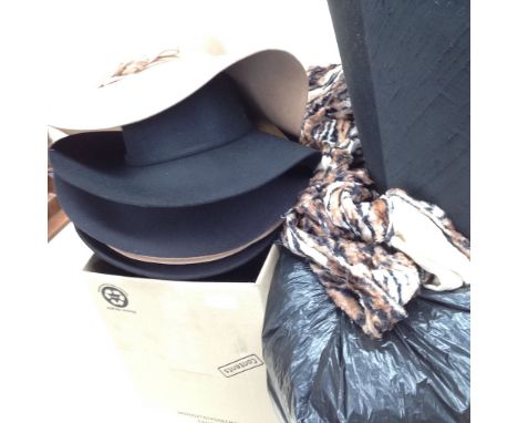 LADIES SHOES, HATS, THROWS, LAMP SHADES ETC
