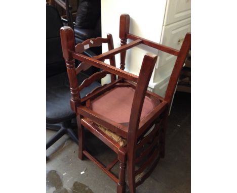 A PAIR OF LADDER BACK CHAIRS
