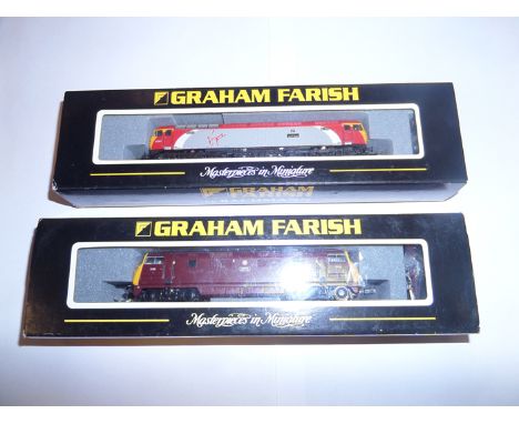 2 Graham Farish N gauge diesel locomotives. A BR Warship class 42 Bo-Bo Druid D815 in maroon livery. Plus a class 57/3 Co-Co 