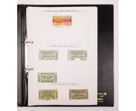 An album of Midland and Great Northern Joint Railway (1893-1959) tickets. A ring-bound folder containing approx 100 tickets. 