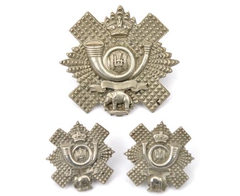 A Vic WM glengarry of a Territorial Bn The Highland Light Infantry, and a pair matching collars with short blank scroll. Near