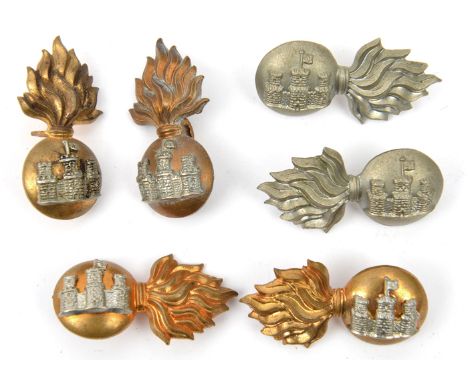 3 pairs R Inniskilling Fus collar badges,  all WM, bi-metal upright and do. sideways. GC to VGC