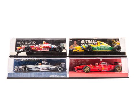 10 Minichamps 1:43 F1 Racing Cars. Williams BMW FW22 R. Schumacher. McLaren Mercedes MP4/12 M. Hakkinen. Jordan Mugen Honda 1