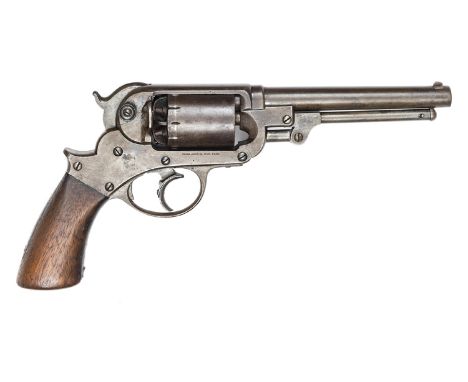 A scarce 6 shot .36” Starr Arms Co double action Navy percussion revolver,  11½” overall, barrel 6”, number 2863 on all parts