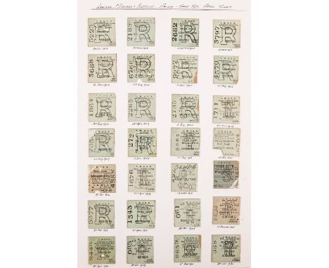 An album of mainly LMS Railway (London, Midland and Scottish Railway) related tickets. A ring-bound folder containing approx 