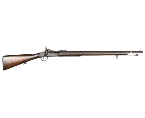 A .577” Snider Mark II** 2 band short rifle,  48½” overall, barrel 30½” with 5 groove rifling and bayonet lug at the muzzle, 