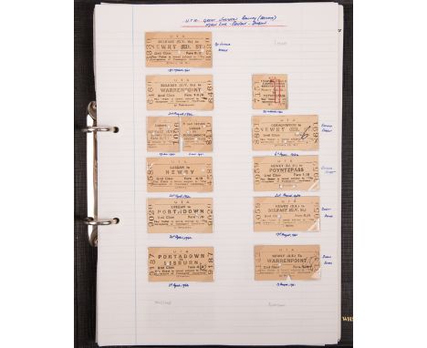 An album of Irish Railway related tickets. A ring-bound folder containing approx 170+ tickets. Examples include; Ulster Trans