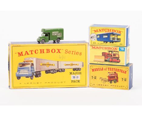 A quantity of Matchbox toys. Matchbox Series - An Inter-State Double Freighter M-9 in silver and blue Cooper-Jarrett Inc live