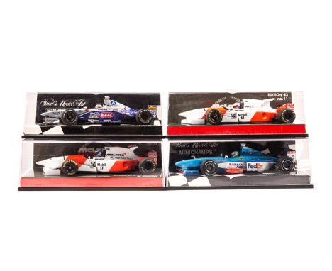 10 Minichamps 1:43 F1 Racing Cars. 2x McLaren Mercedes MP4/13 both M. Hakkinen. 2x Arrows – Launch Version 1998 M. Salo and a