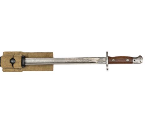 An interesting Wilkinson P1907 presentation bayonet,  of standard pattern, with maker’s and ordnance inspector’s stamps at fo