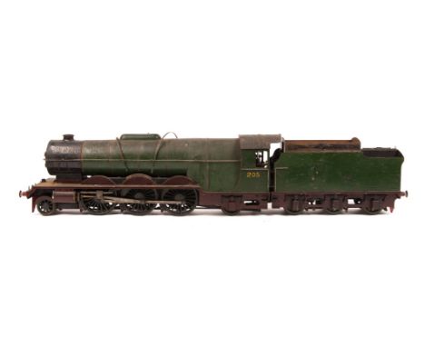 A scratch built gauge 3 (2.5" gauge) live steam 2-6-2 tender locomotive, ‘Hackworth’, 205. Built by W. Briggs. This spirit fi