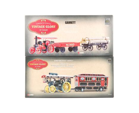 11 Corgi Vintage Glory of Steam 1:50 series. A Garrett 4CD Road Tractor, Trailer & Log Load, Wynns (80305). A Fowler B6 Showm