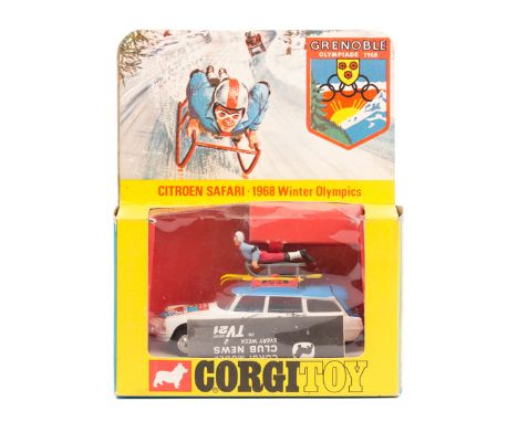 Corgi Toys Citroen 1968 Winter Olympics (499). A Citroen Safari ID19 in white and mid blue livery with Grenoble Olympiade 196