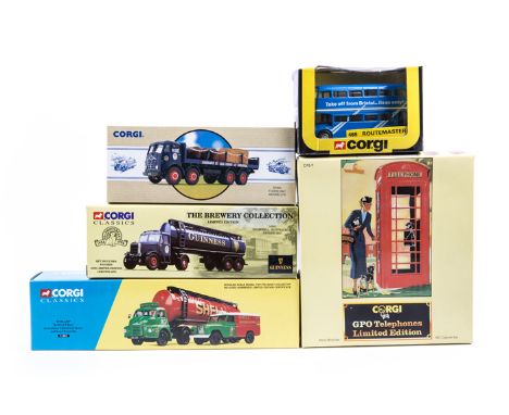 18 Corgi Classics / Corgi. American La France Aerial Ladder Truck. Bedford S type Articulated Tanker and Land Rover, Shell BP