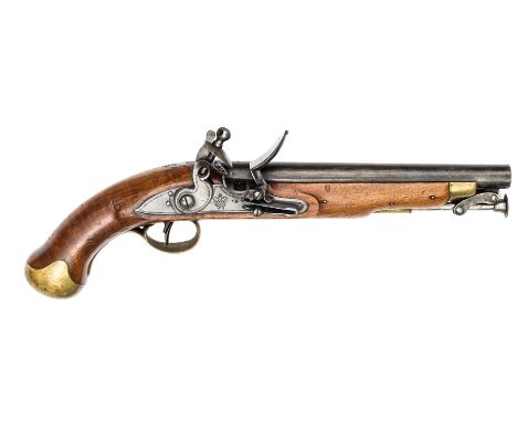 A very good William IV .56” Sea Service flintlock belt pistol,  15½” overall, barrel 9” with ordnance proofs; line engraved l