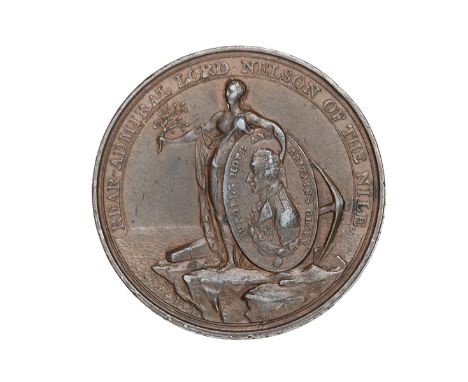 Davison’s Battle of the Nile medal 1798, in bronze (for ratings). About VF Plate 1                        