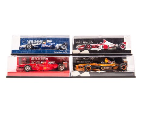 10 Minichamps 1:43 F1 etc Racing Cars. McLaren Mercedes MP4/13 Goodwood 1999 N. Heidfeld. Williams Ford 08C 1983 J. Lafitte. 