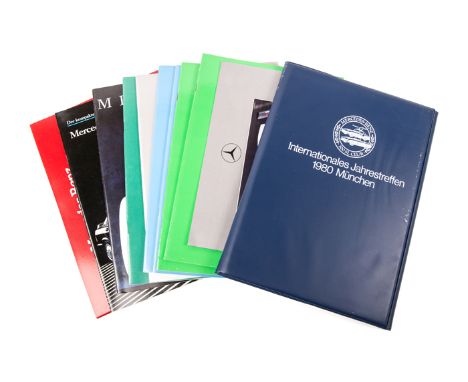 A quantity of Mercedes Benz catalogues/range brochures. Examples include; SL Class, 230CE/280CE, 280SL/380SL/500SL, A Class, 