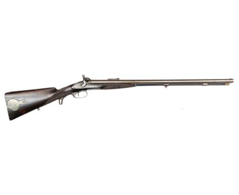 A double barrelled 25 bore (.577”) percussion sporting rifle, by Isaac Hollis of Birmingham, 45½” overall, barrels 29” with f