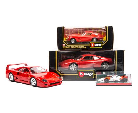 A good quantity of various makes. Including; A Bburago 1:18 Ferrari 348tb and a 1:24 Ferrari 275GTB4. A Hotwheels 1:43 McLare