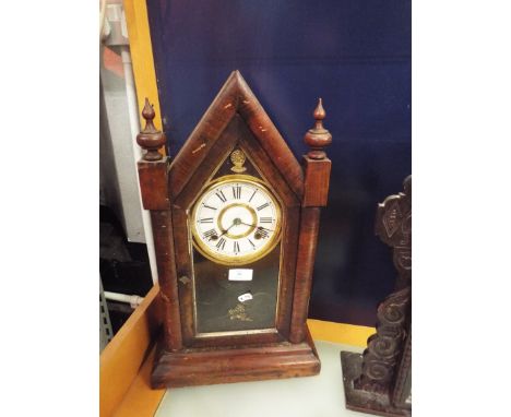 A Victorian steeple mantel clock 