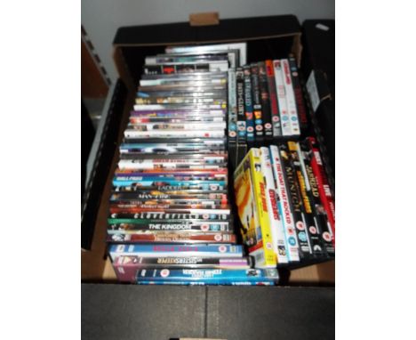 A box of assorted DVD's to include 'Man of Fire', A Perfect World', 'Cloverfield', 'Ladder 49' etc 