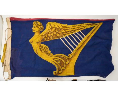 Scarce King George V Royal Standard flag with stitched borders and stamped with broad arrow mark and 'Royal Standard 6 Breadt