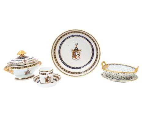 Part service of Chinese armorial porcelain, made circa 1795 for the David Erskin of Cardross (b.1772), who accompanied the 11