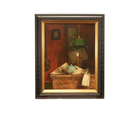 Adolphe Phalipon, 19th century, oil on canvas - Still life, The Extinguished Candle, signed and dated '79, 75cm x 56.5cm, in 