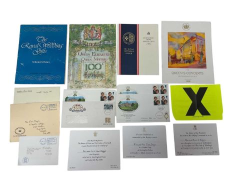 Group of Royal ephemera including Royal invitations, copy thank you letters from members of the Royal Family for staff gifts,