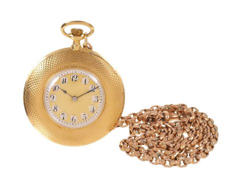 Edwardian 18ct gold pocket watch/dress watch with Swiss 17 jewel movement in slimline 18ct gold case, London import hallmarks