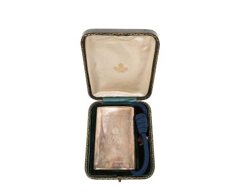 The Delhi Durbar Tour 1911-1912, fine Royal presentation silver combination cigarette and Vesta case with engraved crowned GR