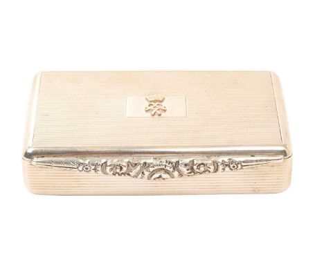 H.R.H. Princess Alexandra and Sir Angus Ogilvy, fine silver presentation table box with gold crowned A cypher to lid, engine 