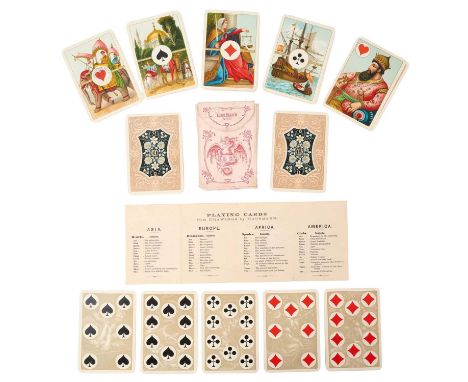 Deck of 53 B. Dondorf “Luxus Karten” (Turkish Design) No. 207 Playing Cards. Frankfurt, four sets of 13 cards and joker, toge