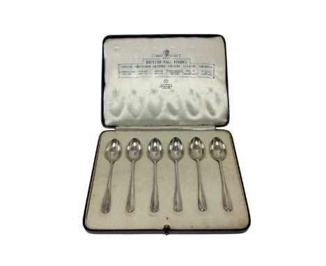 Set six 1930s silver Hanoverian pattern teaspoons, by Roberts &amp; Belk Ltd, representing the six assay offices and commemor