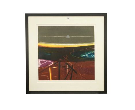 *Barbara Rae (b.1943) signed limited edition etching - Downpatrick Storm, 47/75, 62.5cm x 61cm, in glazed frameVery good cond