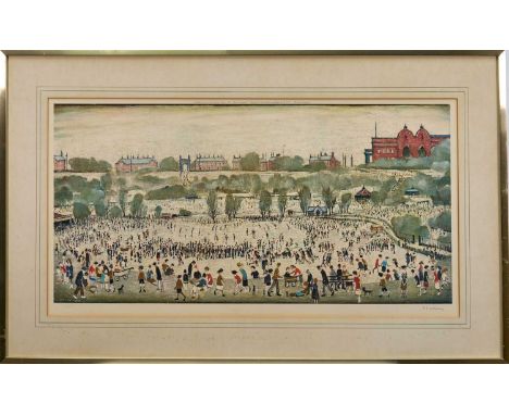 *Laurence Stephen Lowry (1887-1976) signed print - 'Peel Park', signed in pencil lower right with Fine Art Trade Guild blinds